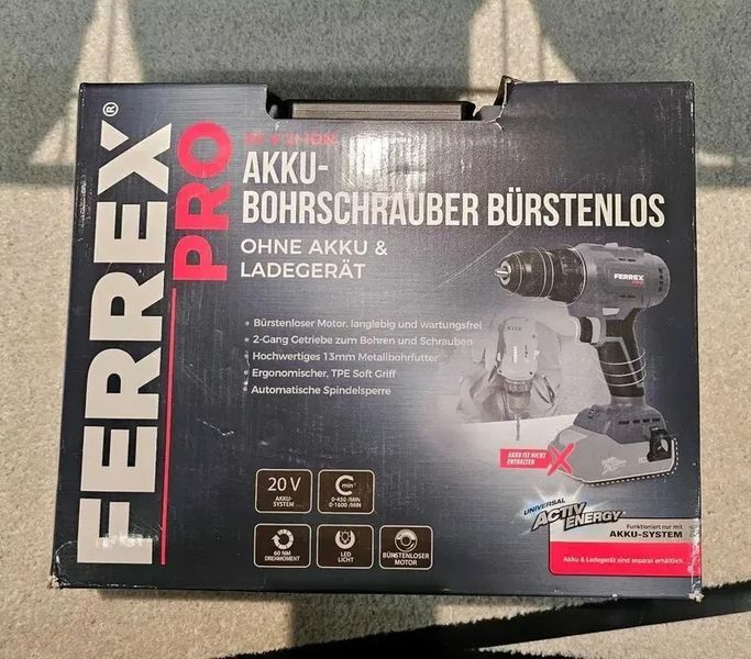 Акумуляторний шуруповерт 20 В FERREX F-BCDD65 В кейсі F-BCDD65 фото