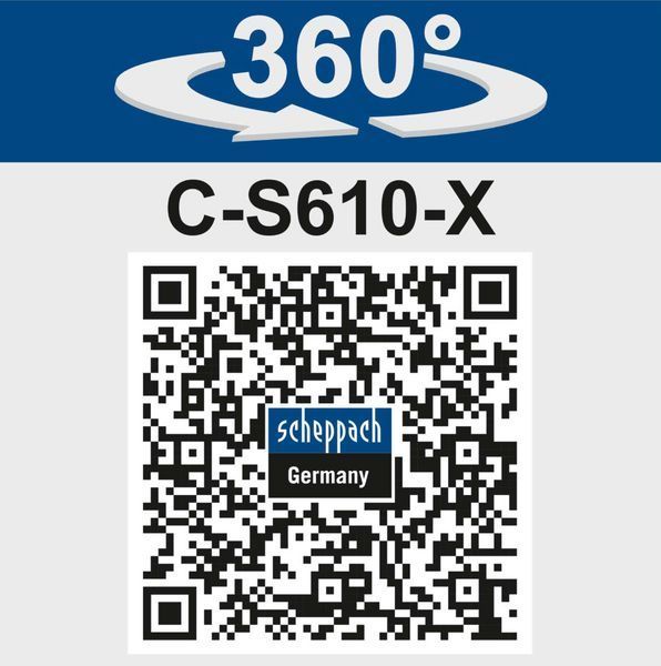 Акумуляторна підмітальна машина C-S610-X Scheppach - робоча ширина 610 мм | продуктивність 2000 м&sup2; | контейнер C-S610-X фото