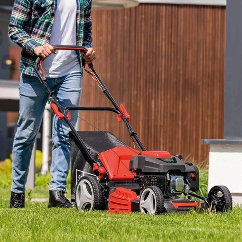 Газонокосарка MS225-53E Scheppach - електрозапуск | Привід | 6HP | Ширина зрізу 53 см | Кошик 65 л MS225-53E фото
