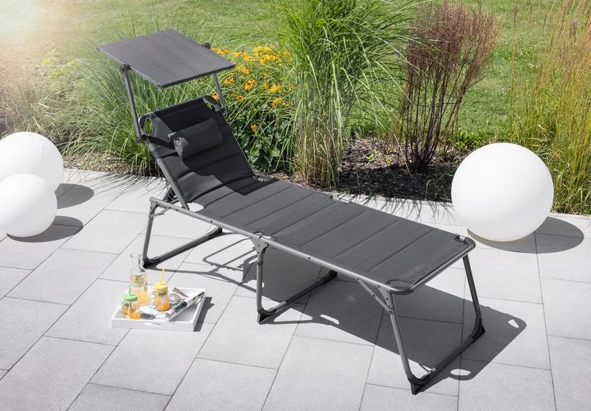 Комфортний шезлонг Solax-Sunshine XXL Comfort з подушкою, м'який, виготовлений з алюмінію XXL фото