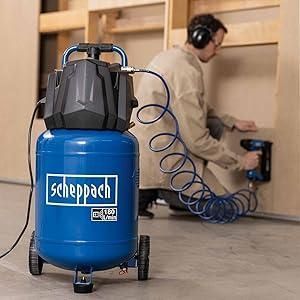 Компресор HC35V Scheppach - 1500W | 10 бар | безмасляний вертикальний HC35V фото